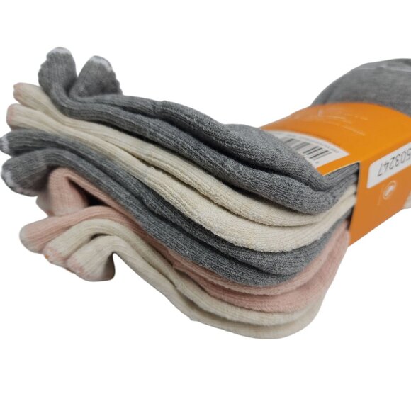 Timberland Womens Cushioned Quarter Socks Ankle 5 Pk Breathable Pink Gray Cream - Picture 6 of 8